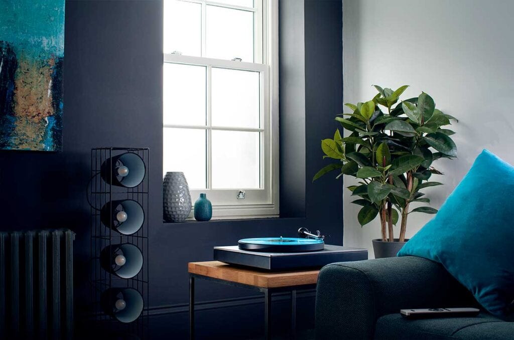 Turntable in a living room