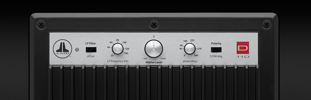 JL Audio Dominion d110 Subwoofer back panel view