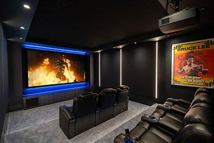 A behind the scenes look inside "the poster king's" home theater