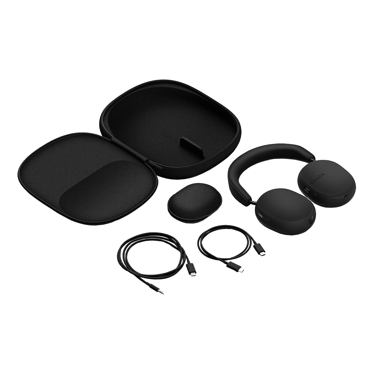 Sonos Ace Bluetooth Headphones w/ Active Noise Cancellation black with travel case and accessories