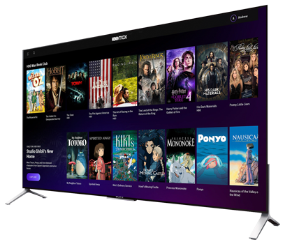 HBO Max interface on a tv